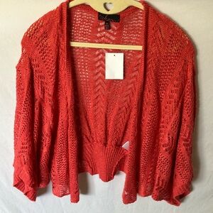 Takeout: Red Open Knit Sweater- M